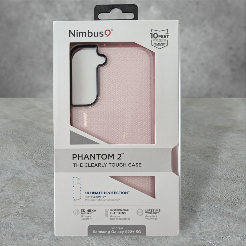 Nimbus9 Phantom 2 Case for Samsung Galaxy S22+ 5G 3D Hexa Flamingo See Descr W6